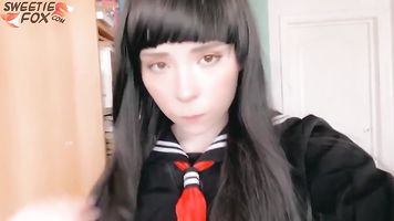 Japonés Estudiante Profundo Chupando Polla y tenía Cowgirl Sexo