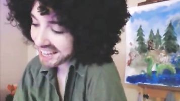 Chica adolescente webcam Bob Ross Cosplay